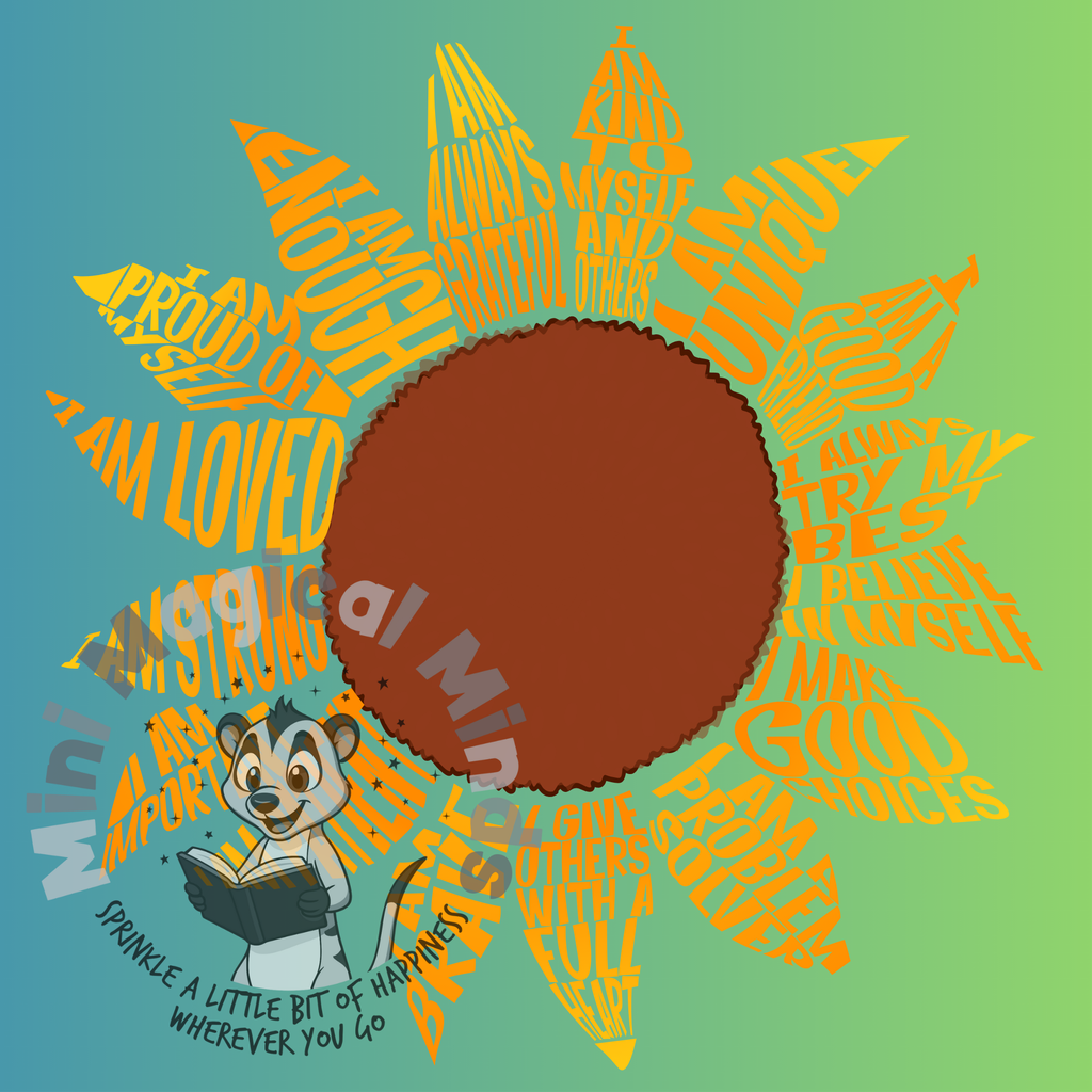 Sunflower Positive Affirmation Image. PDF Print.