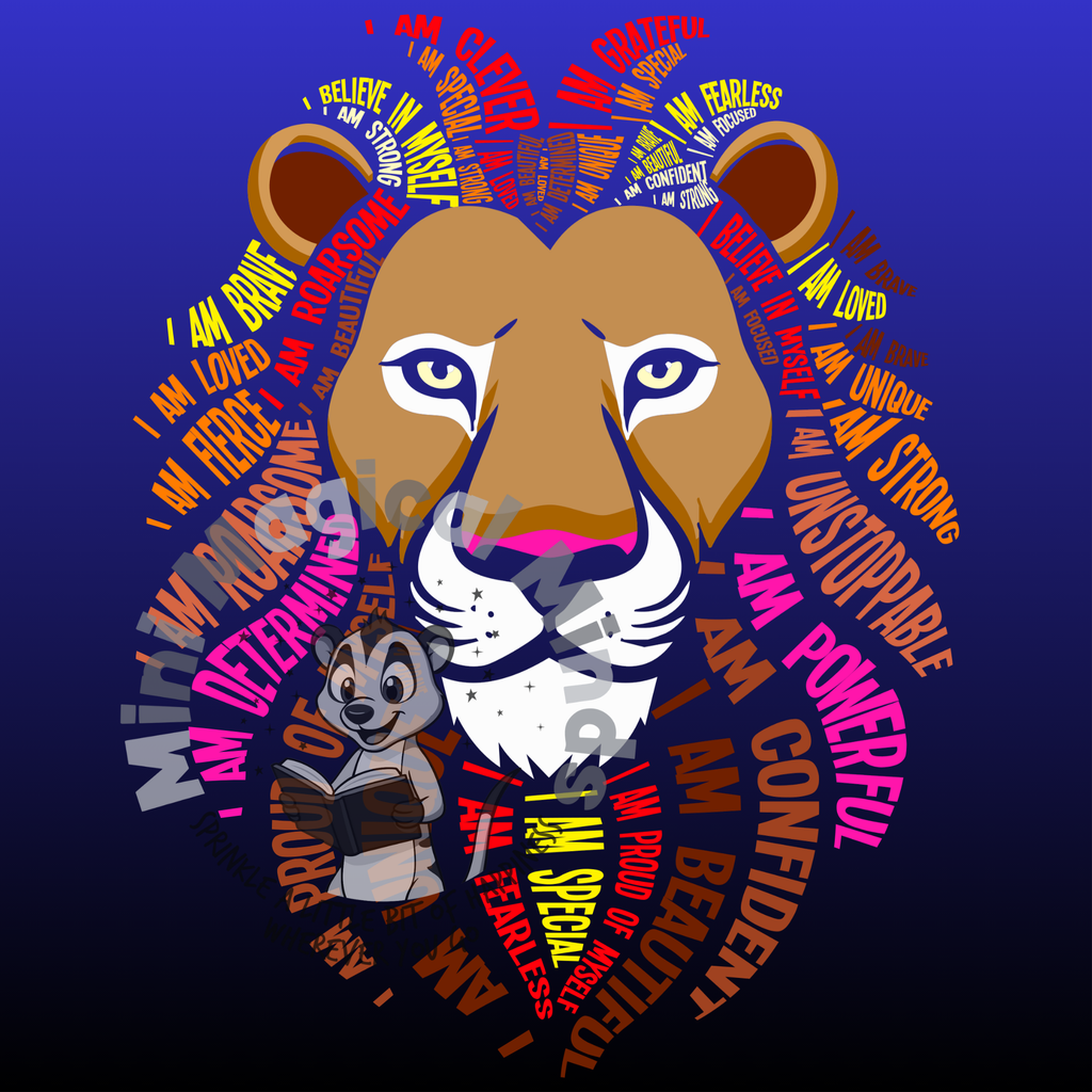 Lion Positive Affirmation Image. PDF Files.