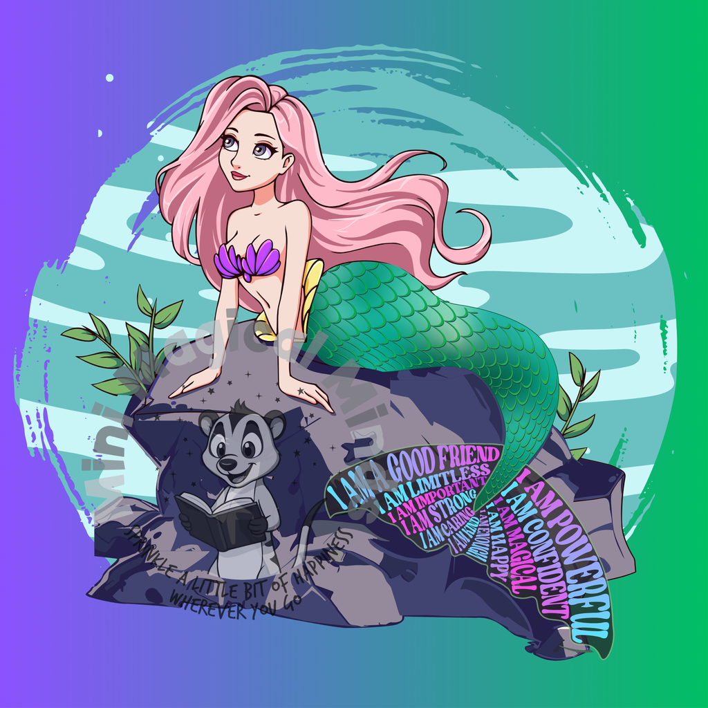 Mermaid Positive Affirmation Image. PDF Files.