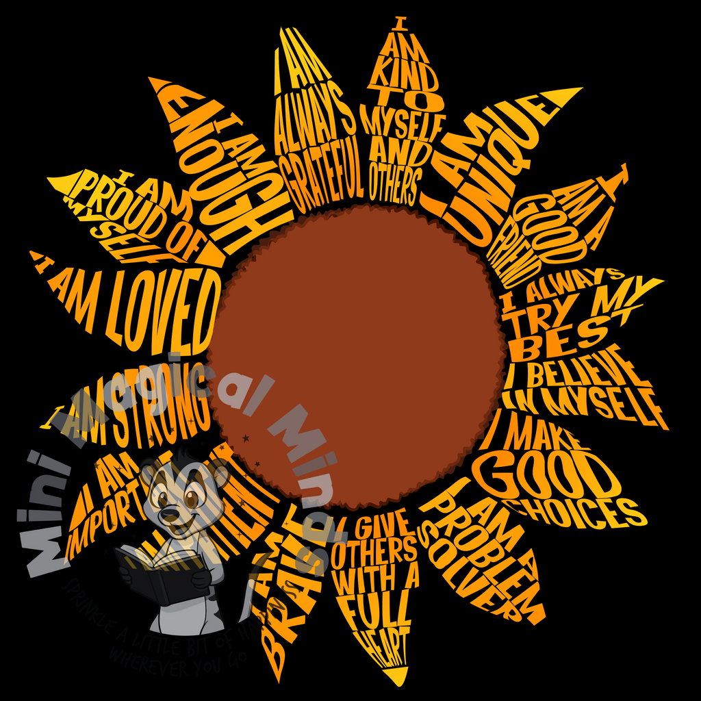 Sunflower Positive Affirmation Image. PDF Print.