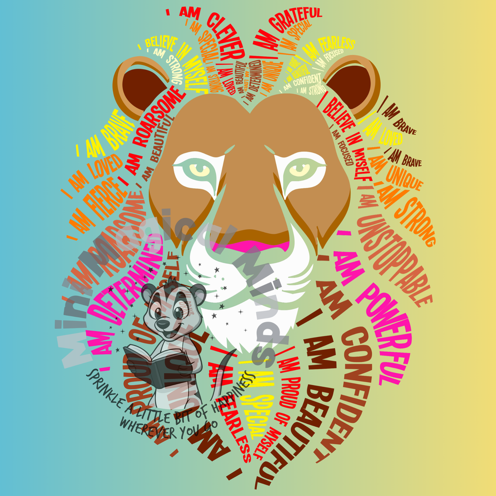 Lion Positive Affirmation Image. PDF Files.