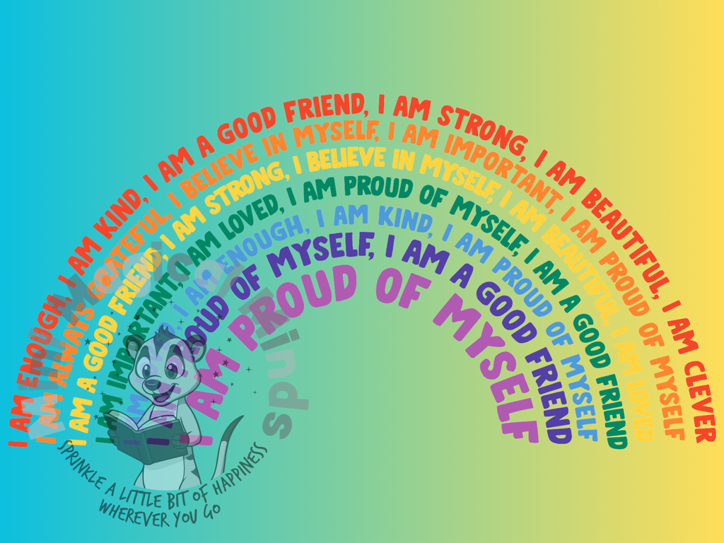 Rainbow Positive Affirmations Image. PDF Files.