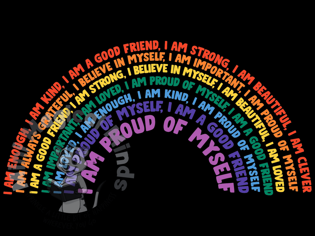 Rainbow Positive Affirmations Image. PDF Files.