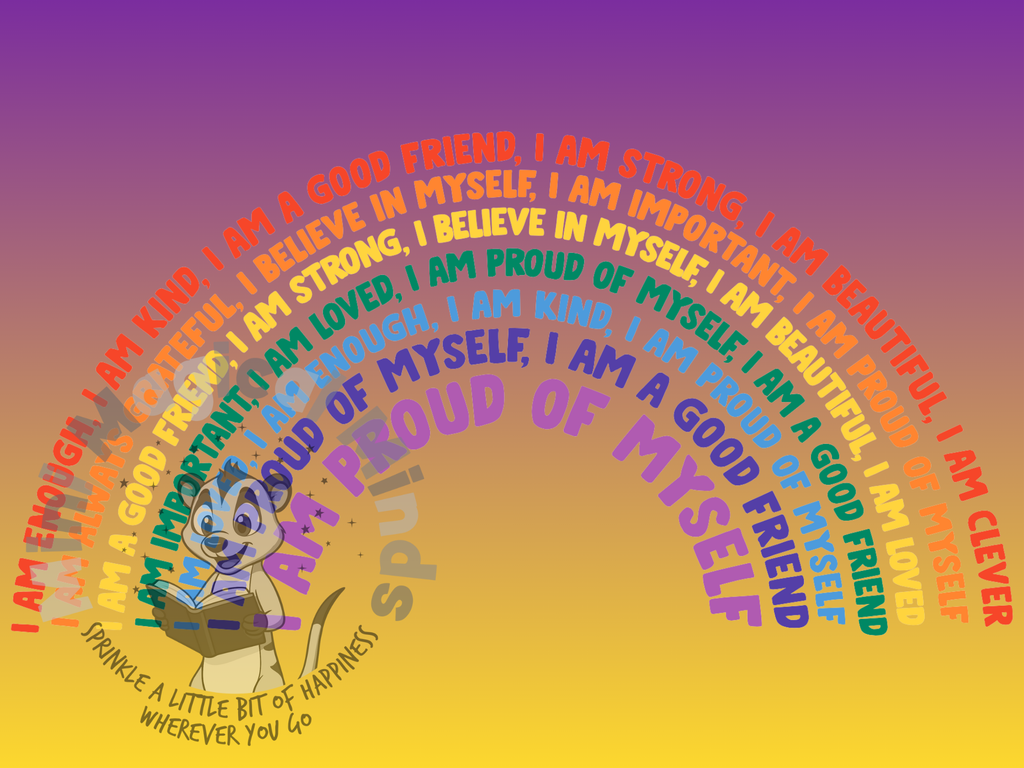 Rainbow Positive Affirmations Image. PDF Files.
