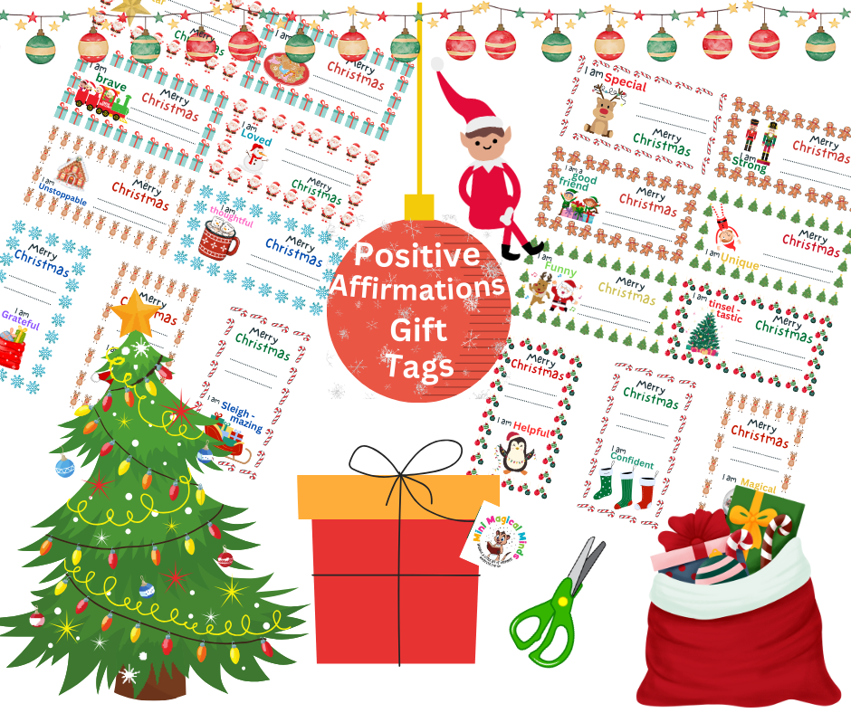 Christmas Gift Tags. Positive Affirmations. PDF File.