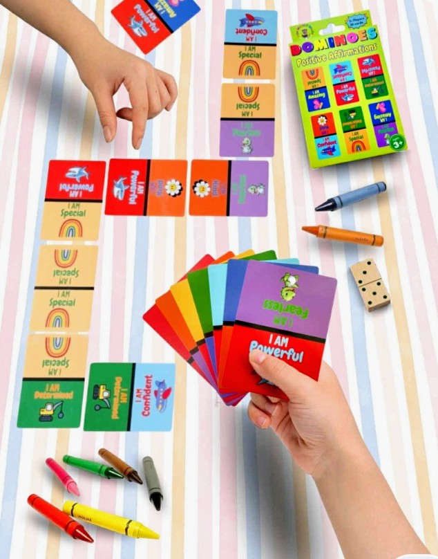 DOMINOES. Card Game with Affirmations.