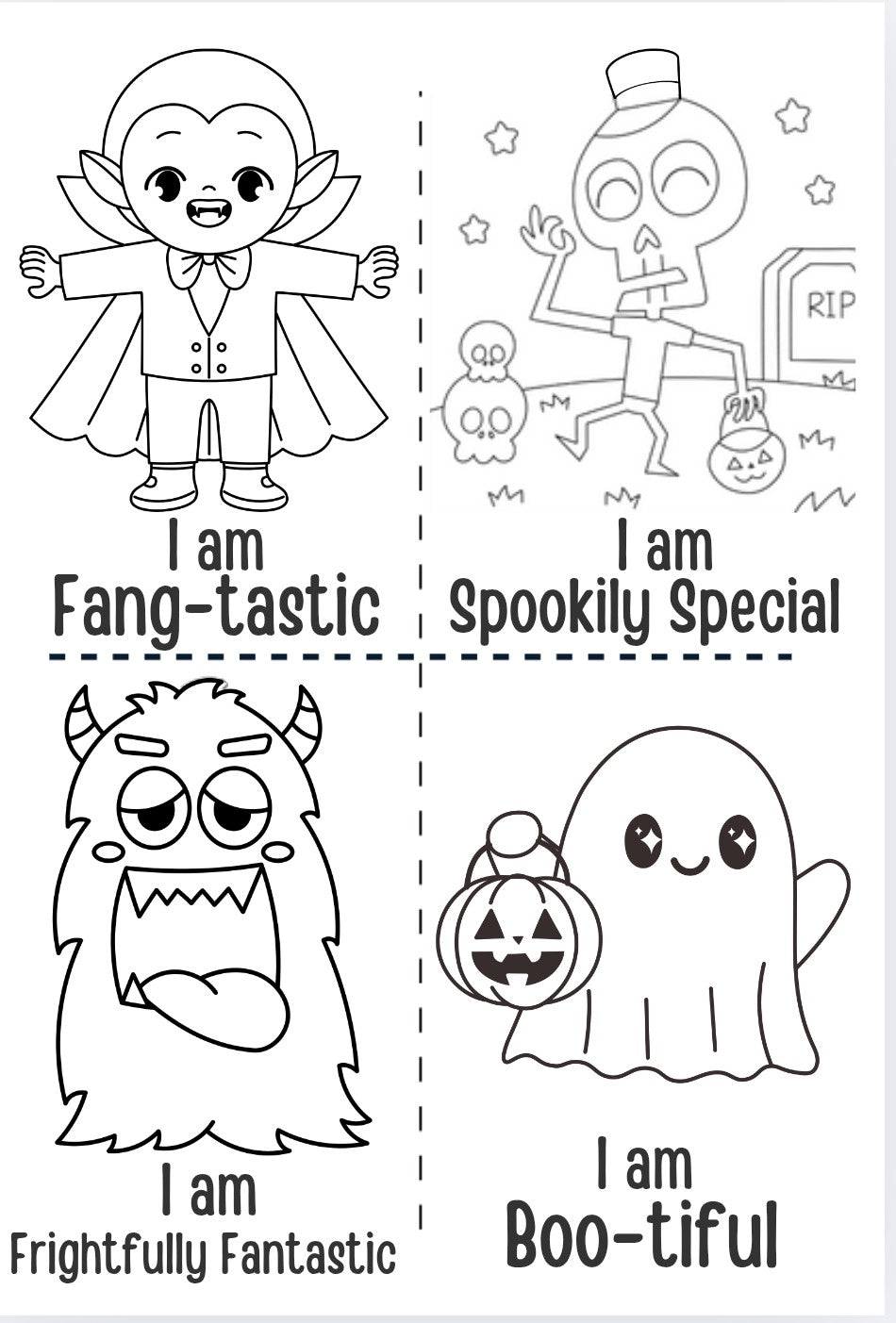 Halloween Affirmations, Activities & Colouring Book