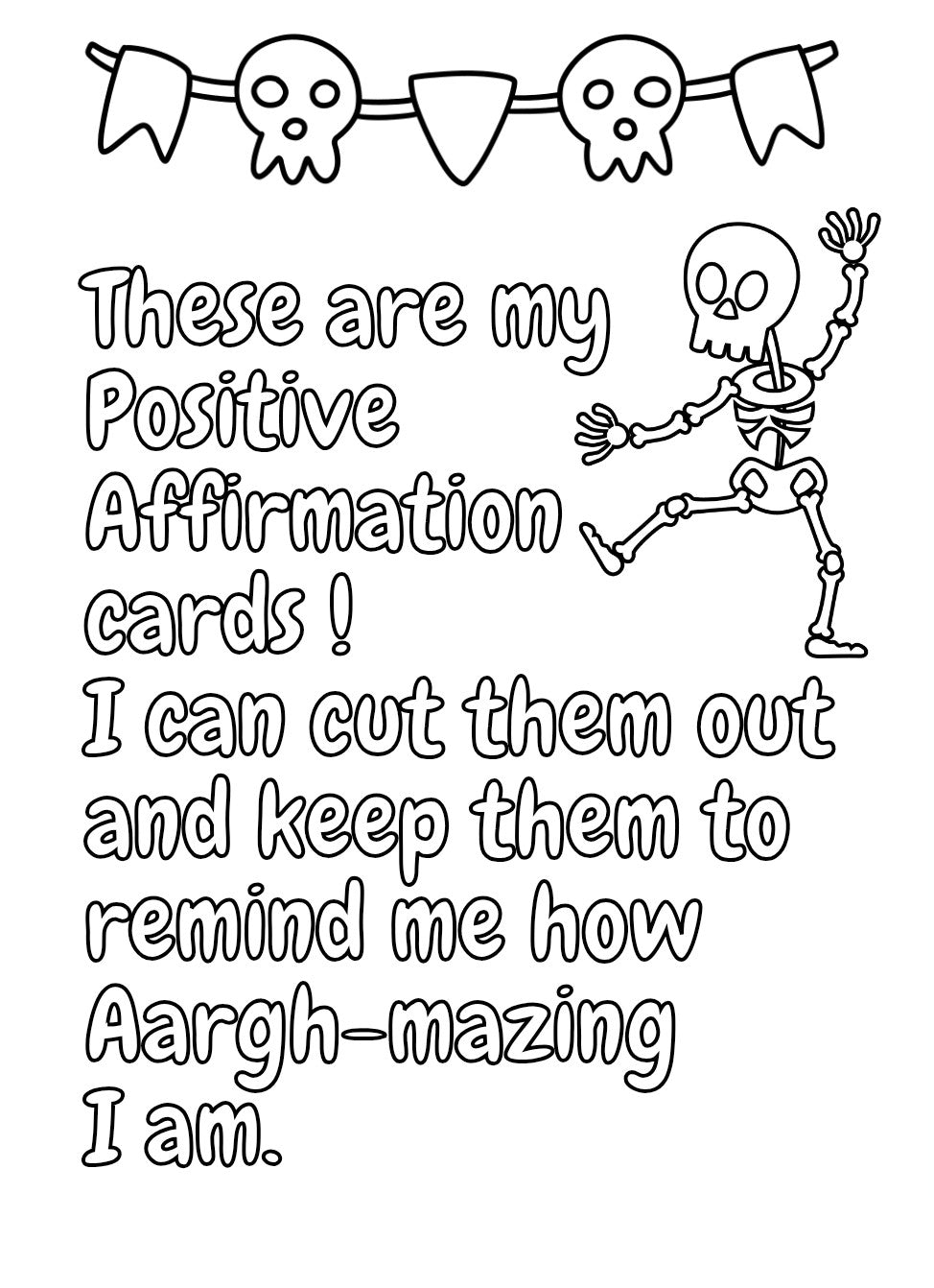 Halloween Affirmations, Activities & Colouring Book