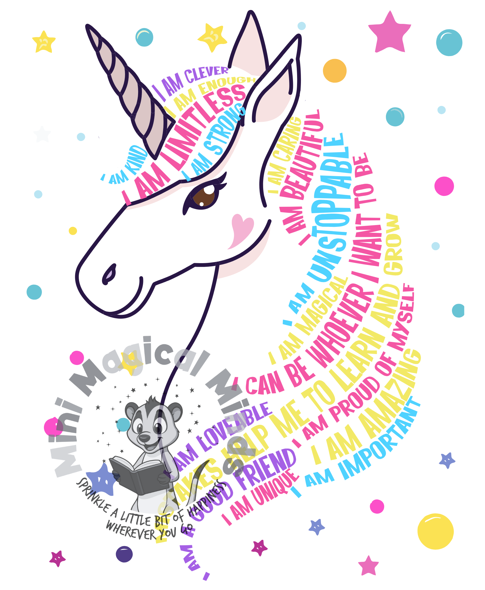 Unicorn Positive Affirmation Image. PDF Files.