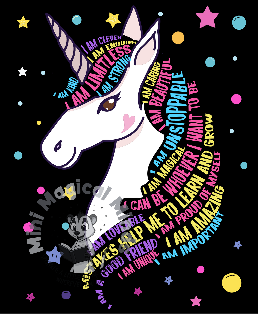 Unicorn Positive Affirmation Image. PDF Files.