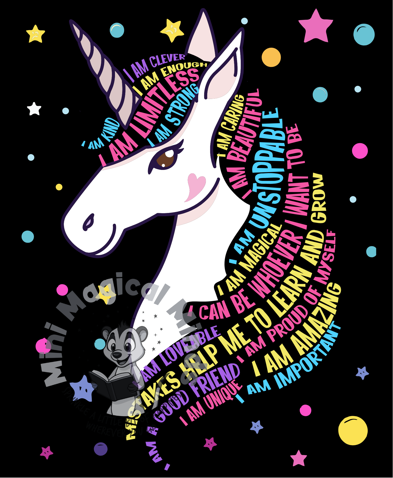 Unicorn Positive Affirmation Image. PDF Files.