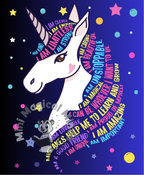 Unicorn Positive Affirmation Image. PDF Files.