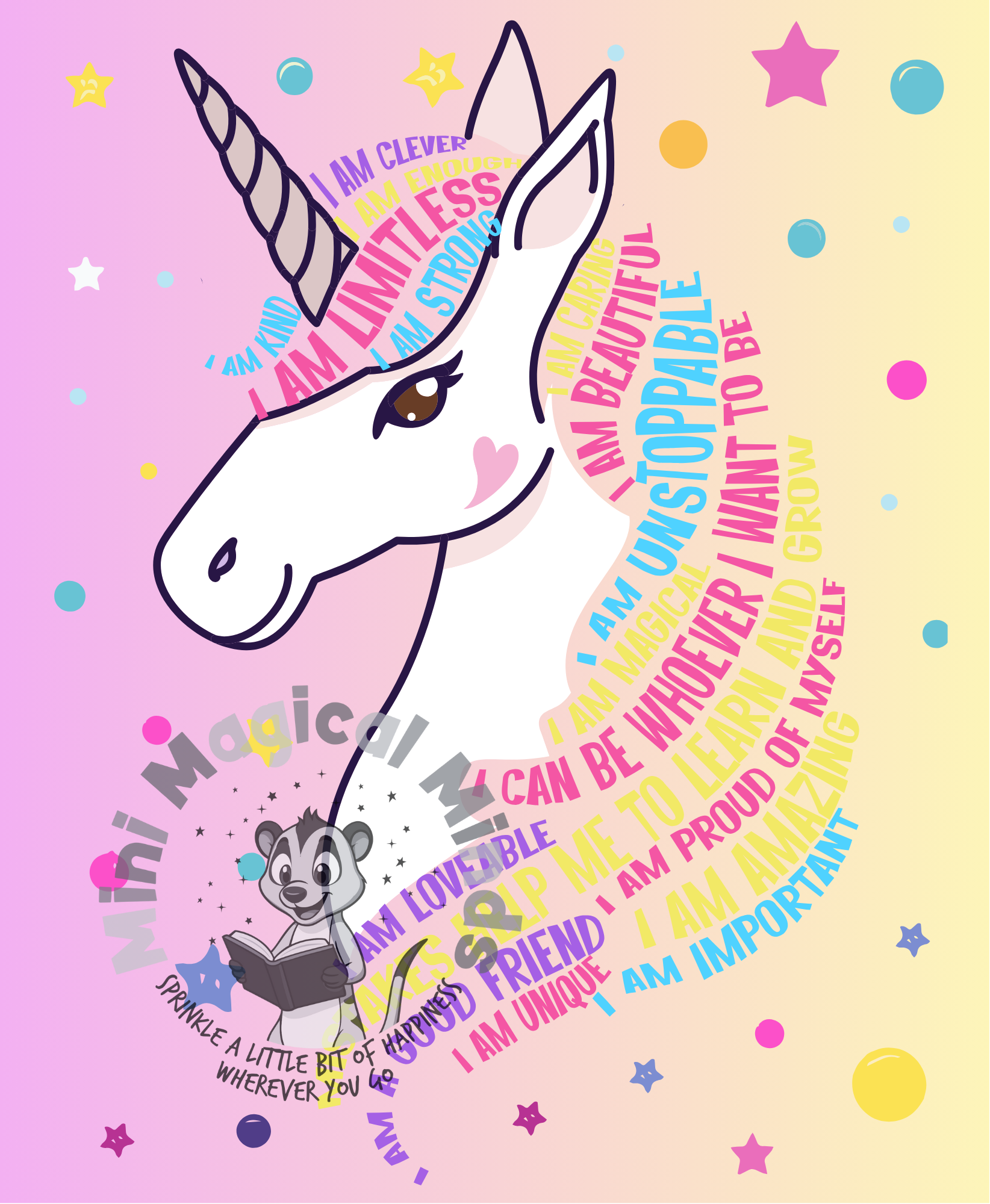 Unicorn Positive Affirmation Image. PDF Files.