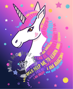Unicorn Positive Affirmation Image. PDF Files.